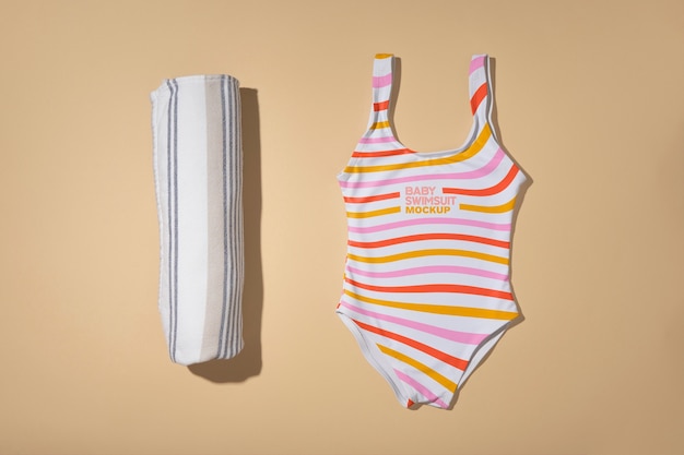 Baby girl swimsuit mockup design