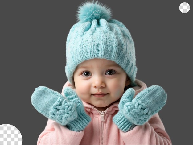 Baby hoed en handschoenen als het koud png transparant