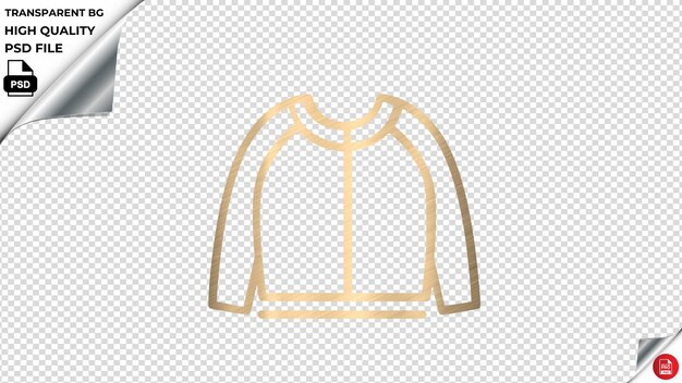 PSD baby knitwear sweater vector icon shining gold color textured psd transparent