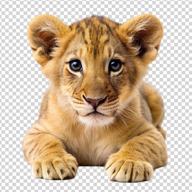 Baby leeuw geïsoleerd op doorzichtige achtergrond