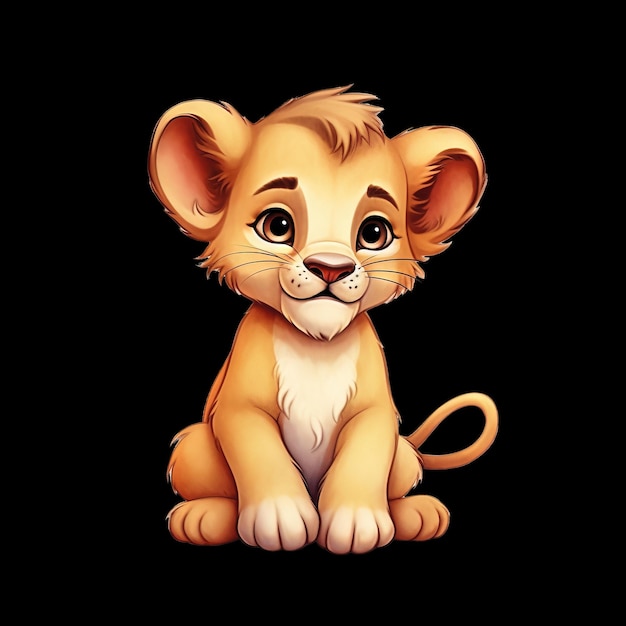 PSD baby lion cute baby lion cute cartoon lion ai generated image cute cartoon illustration