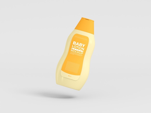 Baby lotion bottle packaging mockup