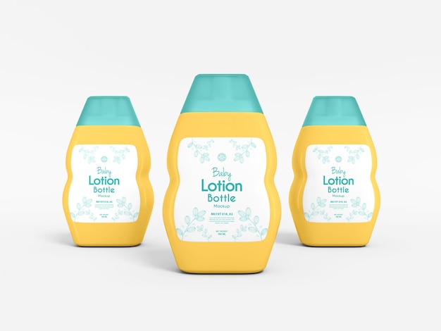 Baby lotion bottle packaging mockup