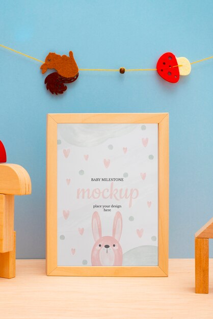 : baby milestone frame mockup design