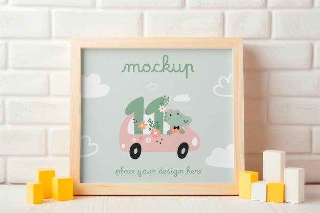 PSD baby milestone frame mockup