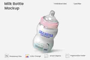 PSD baby milk bottle mockup design premium psd