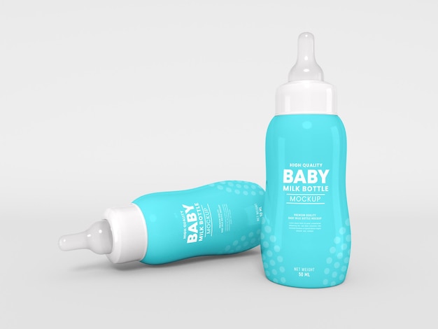 Baby milk bottle mockup