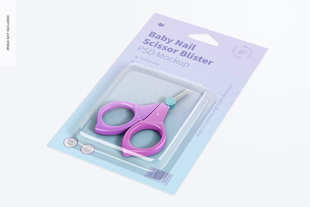 Baby nail scissor blister mockup