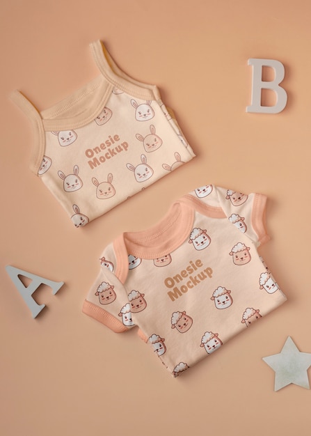 PSD baby onesie mockup ontwerp