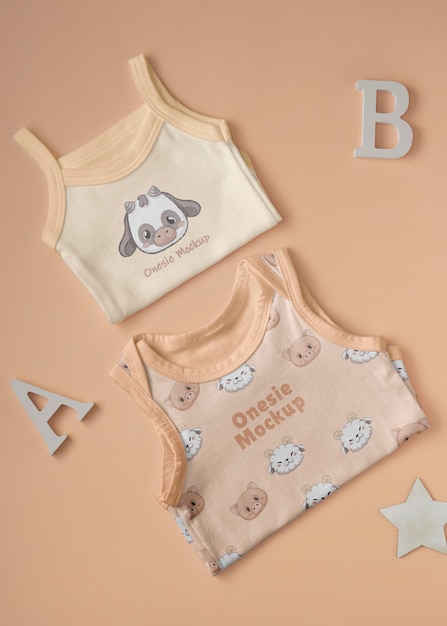 PSD baby onesie mockup ontwerp