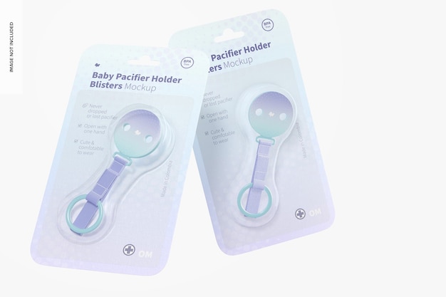 Baby pacifier holder blisters mockup