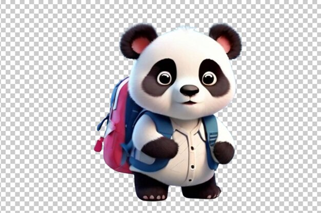 PSD animazione cartoon baby panda con zaino