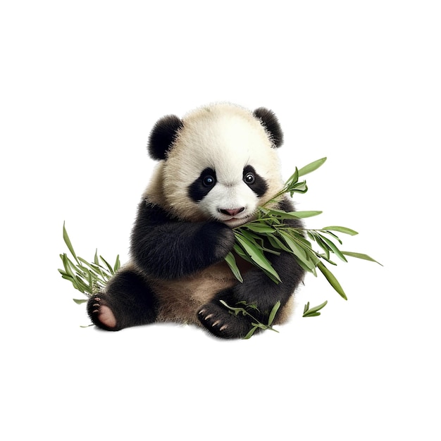 PSD baby panda isolated on the transparent background created with generative ai