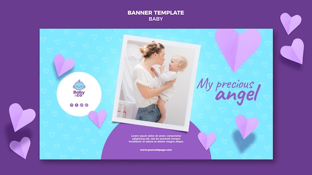 PSD baby photo banner template