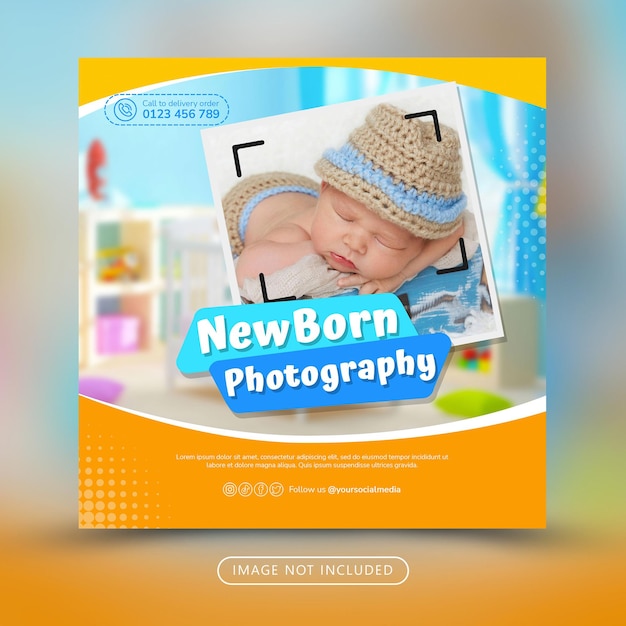 Baby photography promotion social media post template