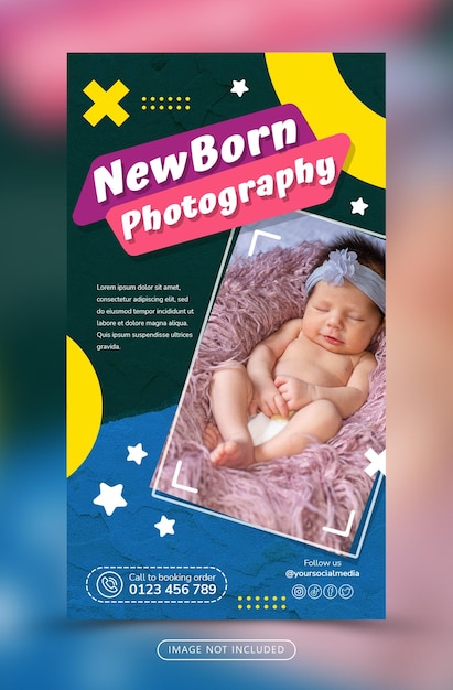 PSD baby photography promotion social media stories template