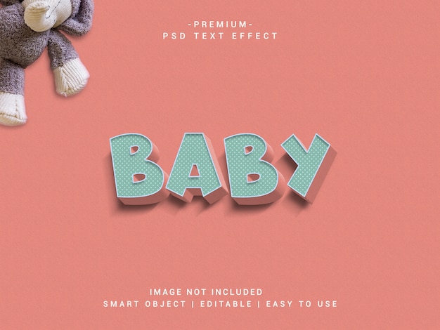 PSD baby premium типографский текстовый эффект