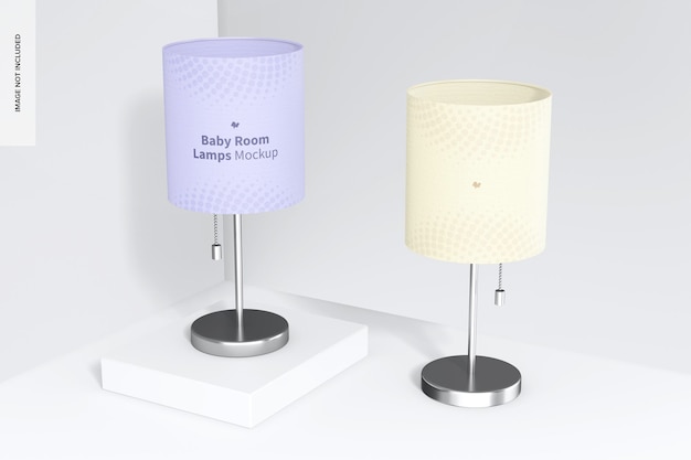 Baby room lamps mockup