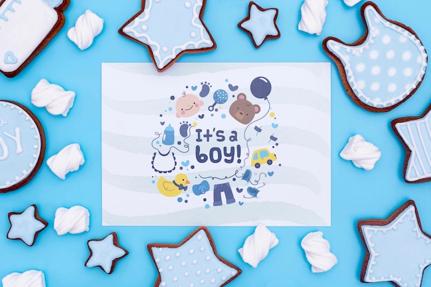 PSD baby shower boy reveal