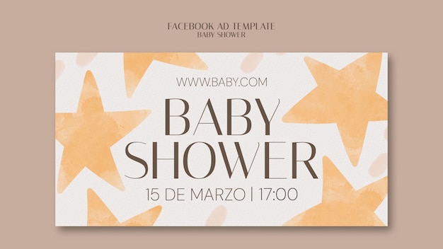 PSD baby shower celebration facebook  template