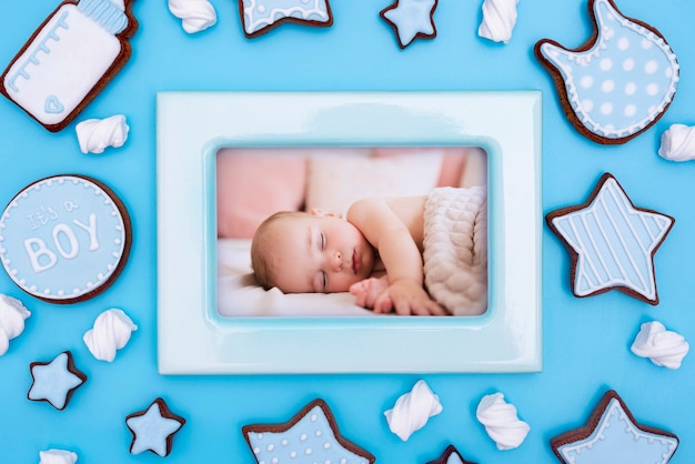 Baby shower decorations with frame