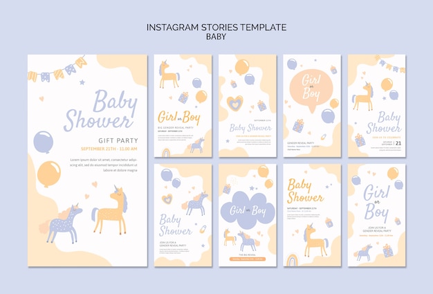 Disegno del modello di instagram baby shower