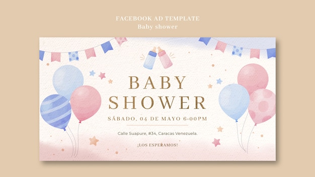 PSD baby shower template design