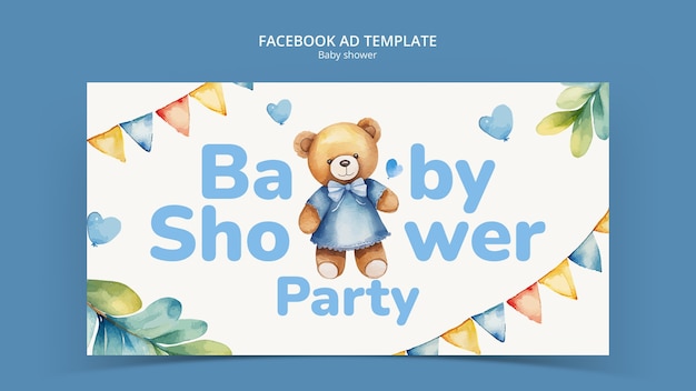 PSD baby shower template design