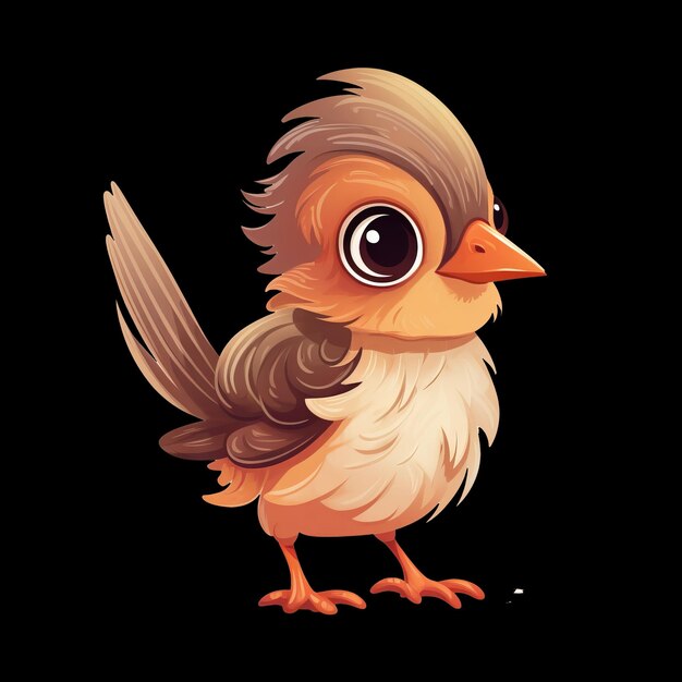 PSD baby sparrow cute sparrow cute baby sparrow ai generated image cute cartoon illustration