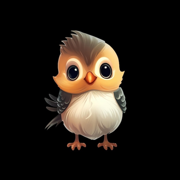 PSD baby sparrow cute sparrow cute baby sparrow ai generated image cute cartoon illustration