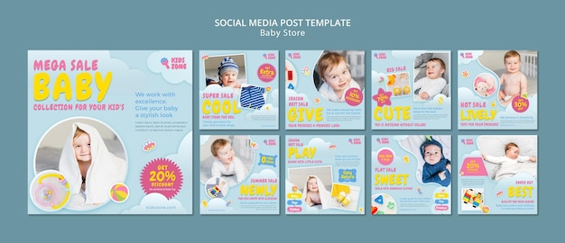 PSD baby store social media post