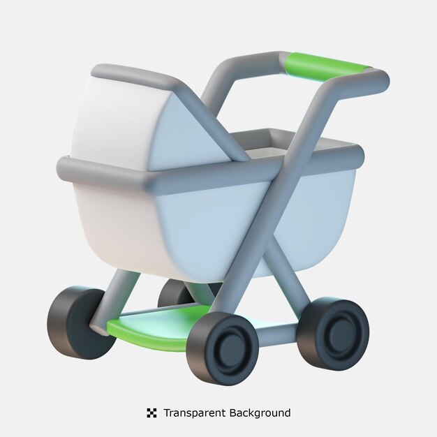 Baby Stroller 3d Icon Illustration