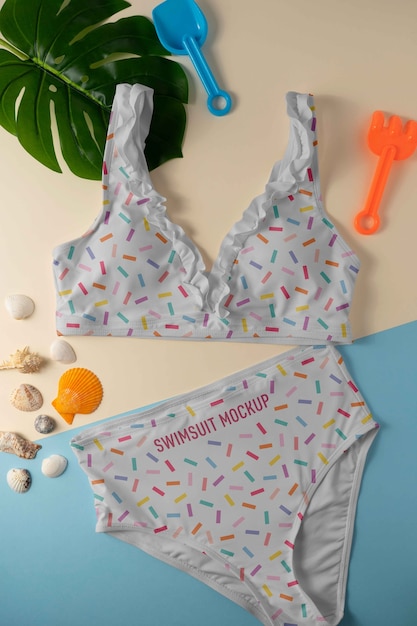 Baby swimsuit mockup design