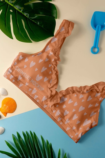 PSD baby swimsuit mockup design