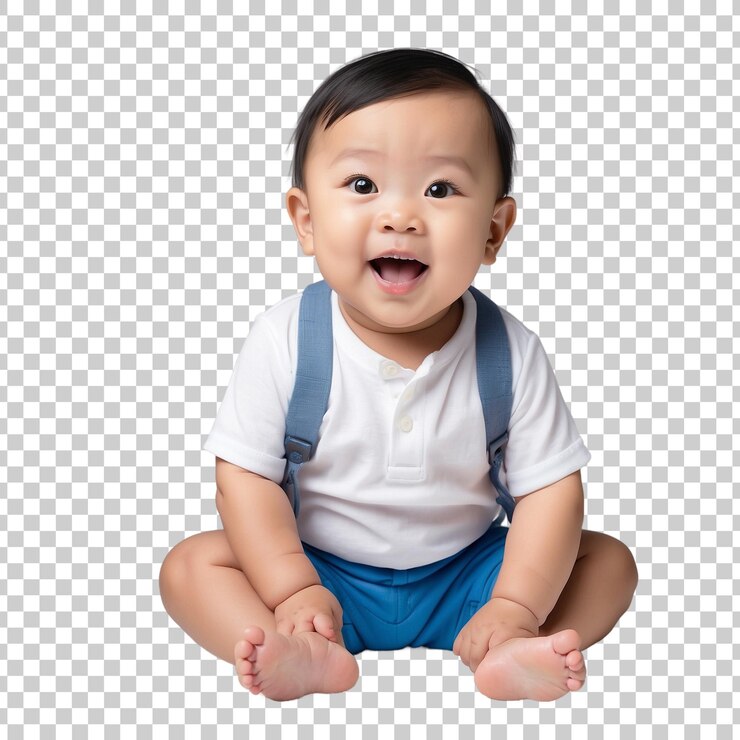 PSD '아기'라는 글이 새겨진 셔츠를 입은 아기