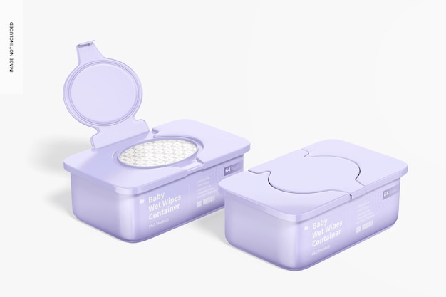 Baby Wet Wipes Containers Mockup