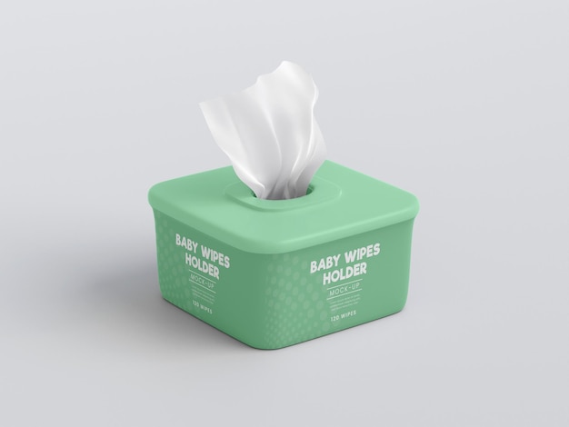 Baby Wipes Box Packaging Mockup