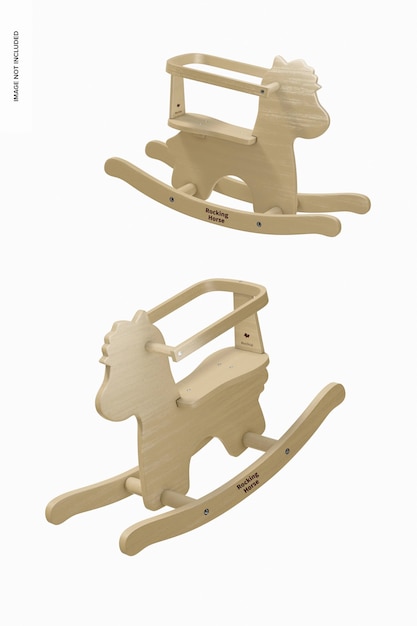 PSD baby wooden rocking horse mockup