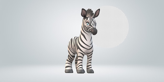 PSD baby zebra isolated on a transparent background