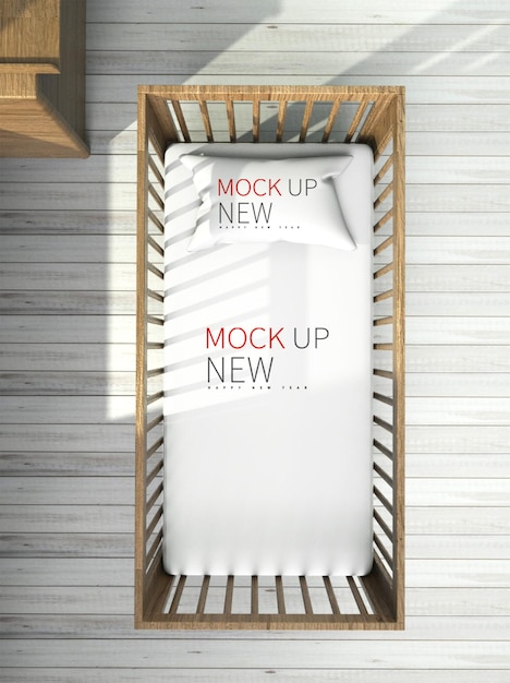 Babybed mockup ontwerp