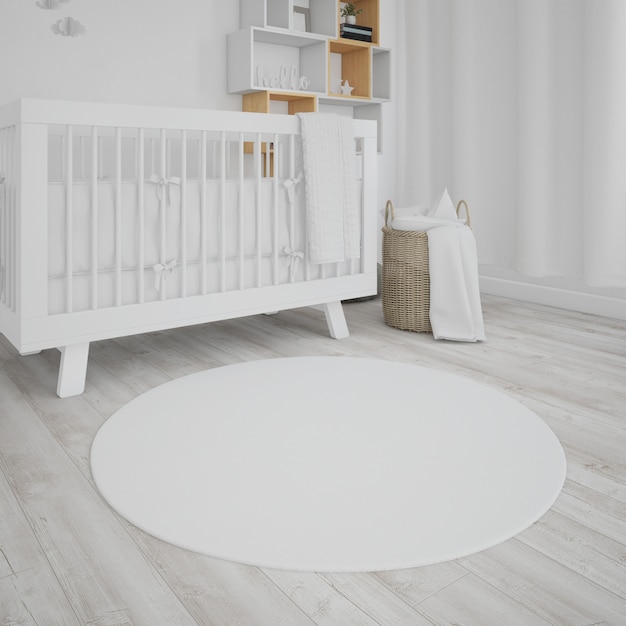 Babykamer met witte wieg