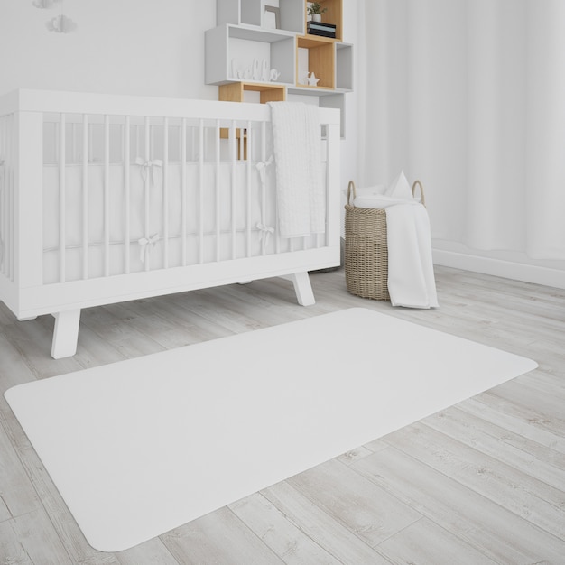 Babykamer met witte wieg