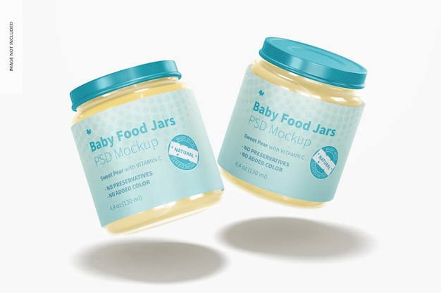 Babyvoeding jar mockup, drijvend