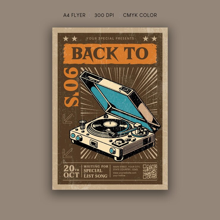 PSD back to 90s flyer