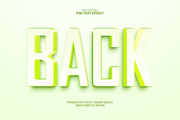 Back Fully editable premium psd text effect maker