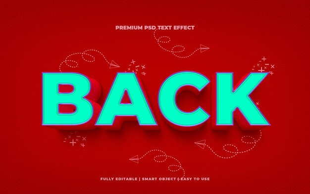 Back fully editable premium text effect