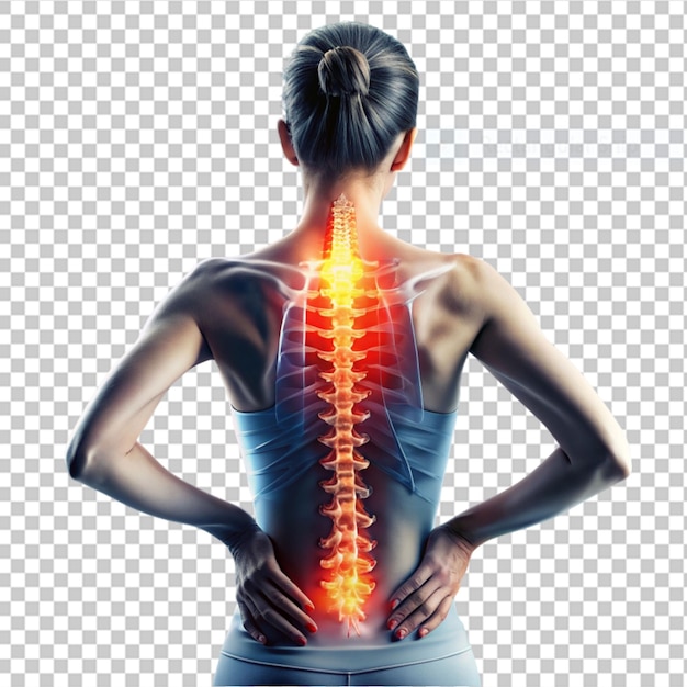 PSD back pain on transparent background