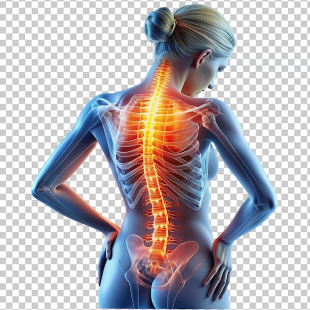 PSD back pain on transparent background