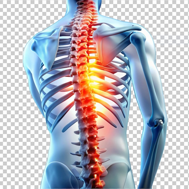 PSD back pain on transparent background