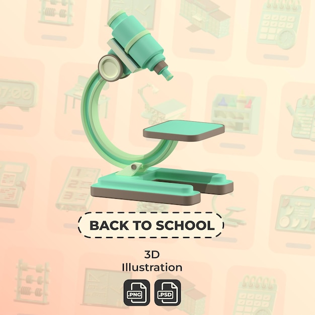 PSD back to school 3d illustration